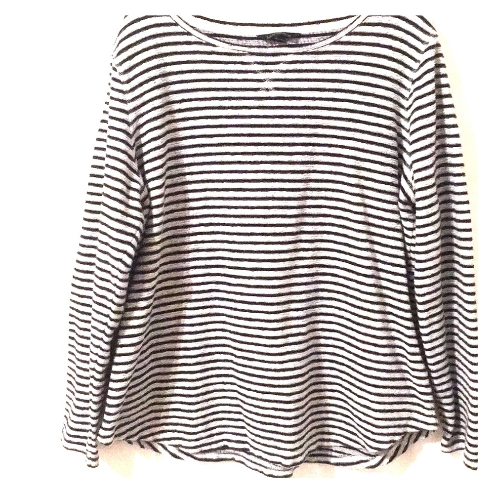 Land’s End Black/White striped long sleeve shirt